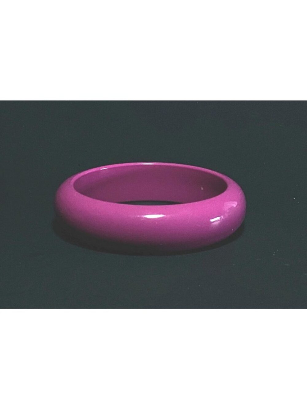 Chunky Domed Dark Pink Lucite Bangle Bracelet Minimalist Stackable Barbiecore - Picture 4 of 7